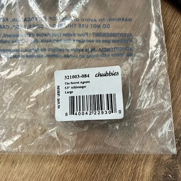 NEW Chubbies The Secret Agents Athlounger Black Workout Sport Shorts Sz L - Picture 11 of 11